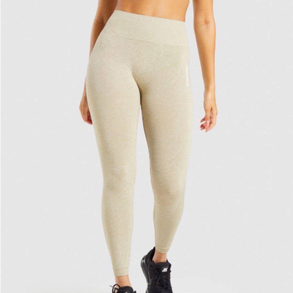 Gymshark Adapt Marl Seamless Leggings Beige Size Small